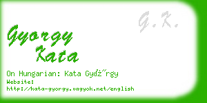 gyorgy kata business card